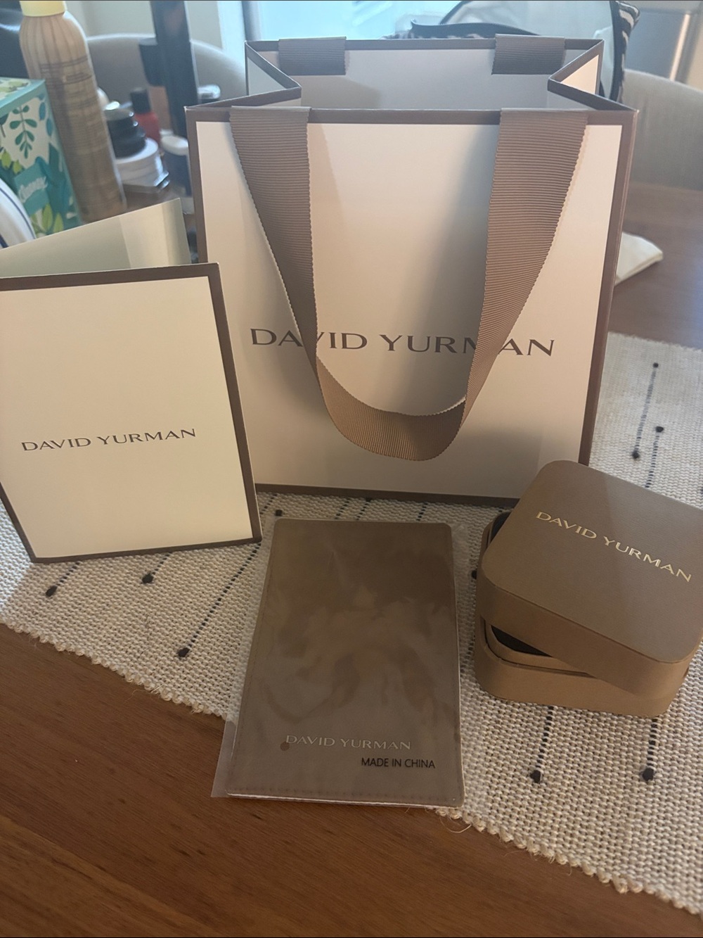 David Yurman Cream and Brown Branded Gift Packaging Set